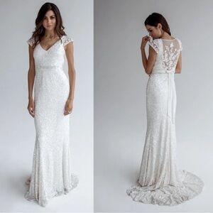 KAREN WILLIS HOLMES Retired Sequin Caitlyn Gown 8